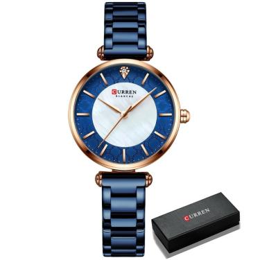 Imagem de Relógio Feminino Curren 9072 À Prova D'Água Azul