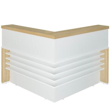 Imagem de Balcão Para Recepção Escritório Office Atria Executiva 147X147Cm A02 Carvalho Branco