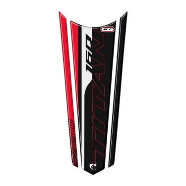 Imagem de Adesivo Faixa Gravata Resinado Tanque Moto Honda Titan 160 Preto Vermelho