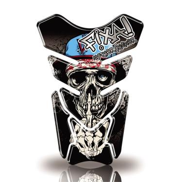 Imagem de Protetor De Tanque Adesivo Moto Honda Yamaha Suzuki Caveira Fixa