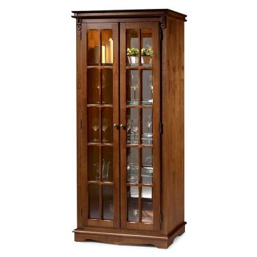 Imagem de Cristaleira Lateral Com 2 Portas Vidro E 4 Prateleiras Com Espelho E Led - M52036El - Verniz