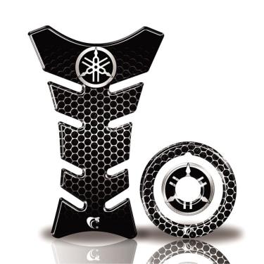Imagem de Kit Protetor Tanque Adesivo Moto Yamaha Factor 125/150 Até Ano 2016 Carbono Preto