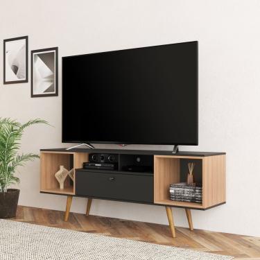 Imagem de Rack Para Sala De Estar 160cm R1488 Amêndoa/preto