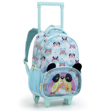 Imagem de Mochila Rodinha Creche Alça Costas Escola Infantil Panda Seanite