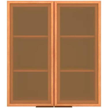 Imagem de Armário Aéreo Bartira Cristal Mdp 15mm Com 2 Portas Vidro Lâmina Mel