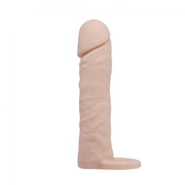 Imagem de Capa Peniana Extensora Cyberskin Com Anel Para Escroto - Pretty Love - Bege