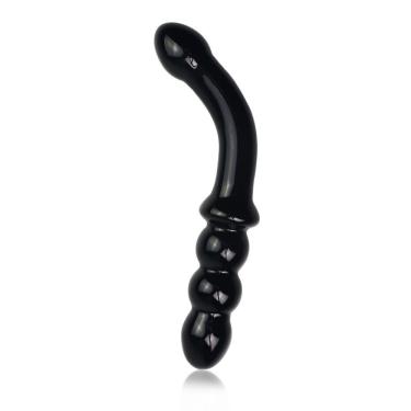 Imagem de Plug Anal De Vidro 18cm Escalonado Preto - Lovetoy - Preto