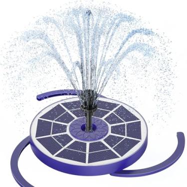 Imagem de AISITIN Bomba de fonte solar de 3,5 W embutida com bateria de 1800 mAh, fontes solares de banho para pássaros com 8 bicos, bomba de água solar para jardim, banheira, piscina, aquário, lagoa e exterior