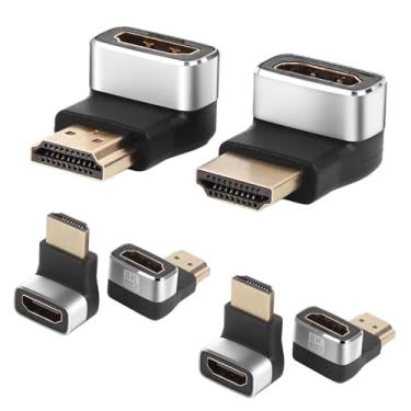 Imagem de AIMHDUTY Adaptador Hdmi 8K Em Ângulo Reto, Pacote Com 6 Unidades, Conector Macho Para Fêmea De 90 Graus E 270, Extensor Formato L, Compatível A 60 Hz 4K 120