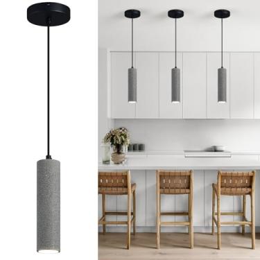 Imagem de ADCTHOME Luminária Pendente Moderna De Concreto Com Led Preto Para Cozinha, Teto Sala Jantar, Clube Café, Restaurante, Bar, Estar (Pacote 3)