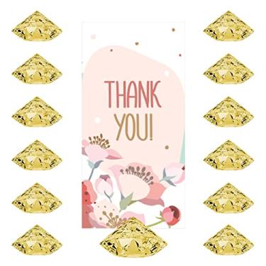 Imagem de Tvoip 24 Peças Porta-Cartões De Diamante, Porta-Números Mesa, Suporte Mesa Cristal Acrílico Para Decoração Festas E Casamentos (Champanhe)