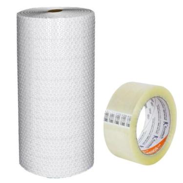 Imagem de Kit Plástico Bolha Bobina 60x10m + Fita Adesiva Mudança - Plastlami