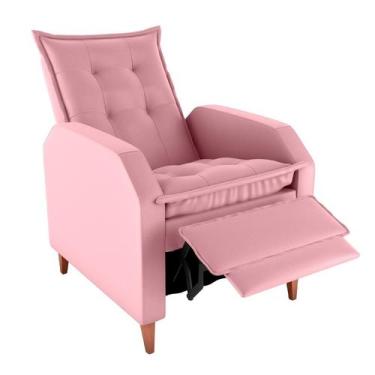 Imagem de Poltrona Reclinável Yaris Veludo Rosa - Modern
