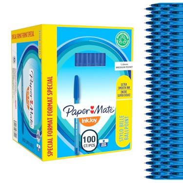 Imagem de Paper Mate Caneta esferográfica Inkjoy com 100 tampas, média, pacote com 80 + 20