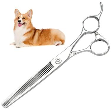 Imagem de Tesouras de diluição de cuidados de cães, tesouras profissionais de animais de estimação de 6,5 polegadas, aço inoxidável japonês VG10, tesouras de diluição de 45 dentes, taxa de diluição de 30%