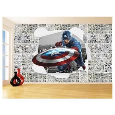 Imagem de Papel De Parede 3D Heróis Página Quadrinhos Hq 3,5M Nhma222 - Você Dec