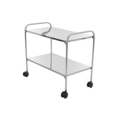 Imagem de Mesa Auxiliar 40 x 60 x 80 em Aço Inox com Rodízios - BR CIRURGICA