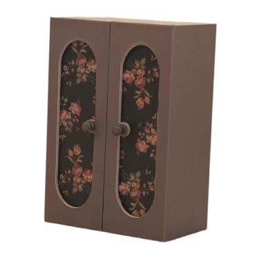 Imagem de predolo Guarda-roupa de Casa de Bonecas 1:12 com 3 Mini Cabides, Armário, Paisagem, Móveis de Casa de Bonecas, Acessórios para Crianças, Meninas E Meninos, Marrom