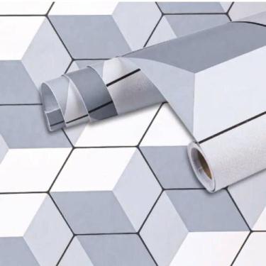 Imagem de Papel de Parede Adesivo Geométrico PVC 5 Metros x 45cm - TOP RIO