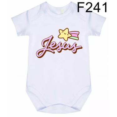 Imagem de Body Bebê Frases Jesus F241 - Meu Bebê, Branco, M