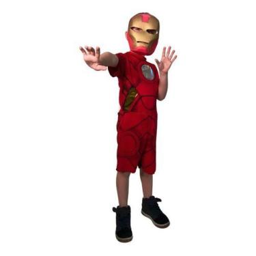 Imagem de Fantasia Do Homem De Ferro Macacão Curto Infantil Cosplay - FestaLinda