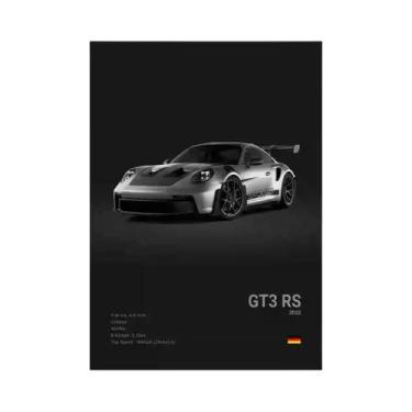 Imagem de Pôster De Carro Esportivo Preto E Branco HD Impressão Em Tela Pintura 