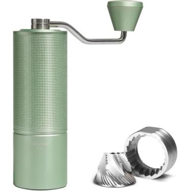 Imagem de TIMEMORE Moedor de café manual Chestnut C3S, moedor de café de aço inoxidável S2C, moedor de café manual com alça dobrável, configuração de moagem ajustável para viagem/acampamento/casa, verde