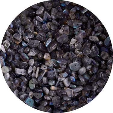 Imagem de Miçangas de pedra de 5 a 8 mm Spectrolite com cerca de 400 peças de pedras preciosas irregulares de cura pedras soltas de cristal com furo de contas perfuradas para fazer pulseiras de artesanato (5 a 8 mm, Spectrolite)