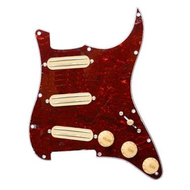 Imagem de SAPHUE Sss 3X Mini Humbucker Pickguard Para Guitarra Elétrica 9K/9K/9K Loaded Pré-Cabeado Scratchplate Para Guitarra Estilo St Multicolorido Disponível (Casco De Tartaruga)
