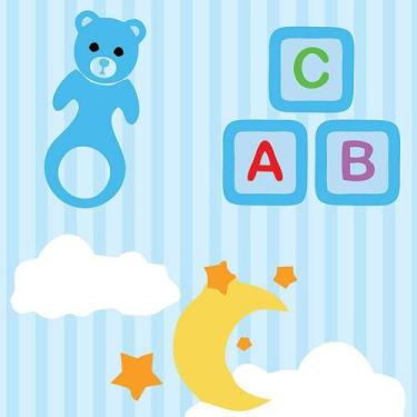 Imagem de Papel de Parede Adesivo Infantil Bebê Azul - 026 - Multimpressão