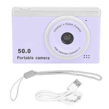 Imagem de Câmera Digital HD 50MP 1080p Vídeo 8x Zoom traseiro traseiro Câmera de selfie dupla traseira com filtros de jogos leves para crianças Fotografia portátil ABS 2.4in Screen 700mAh (Roxo)