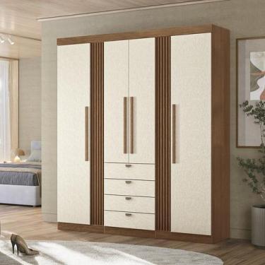 Imagem de Guarda-roupa 4 Portas 4 Gavetas Mdp Aurora - Santos Andirá