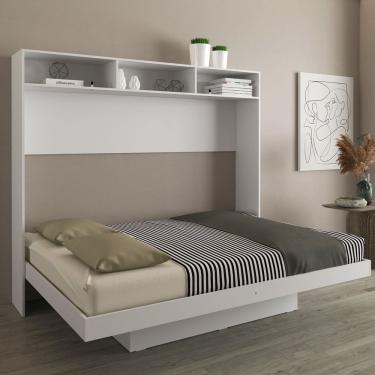 Imagem de Cama Articulada de Casal Horizontal com Nichos e Prateleiras