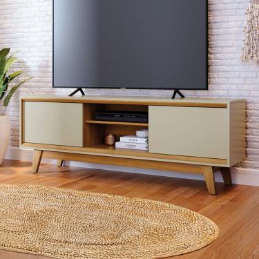 Imagem de Rack para TV Até 65 Polegadas Giovanna 2 Portas Cumaru/Opala - Pnr Móveis