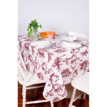 Imagem de Toalha de Mesa Retangular em Tecido Jacquard Estampado Toile de Jouy M
