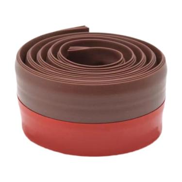 Imagem de predolo Batente de porta, bloqueador de calor e frio à prova de som, faixa de porta para manter o frio do lado de fora, Marrom