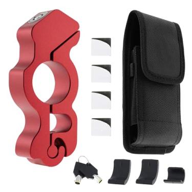 Imagem de Windance Trava antifurto para motocicleta, travas de freio de acelerador resistentes com bolsa de cintura, aderência do guidão, trava de segurança do freio da roda dianteira para ciclomotores