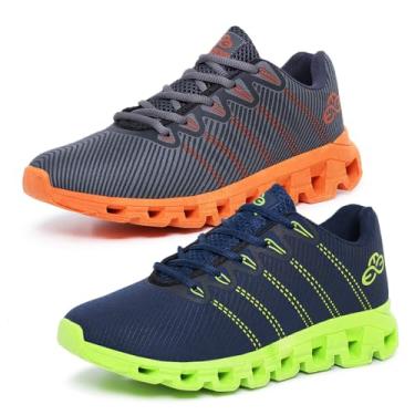 Imagem de Combo 2 Tênis Masculino Esportivo Aderente Ao Solo Novidade (CINZA/MARINHO, BR, Adulto, Numérico, 40)