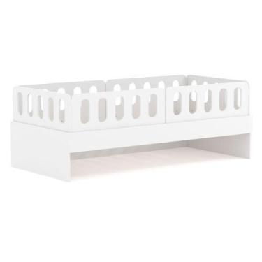 Imagem de Cama Solteiro Com 04 Grades E Cabeceira Anatômica Removíveis Branco Ho