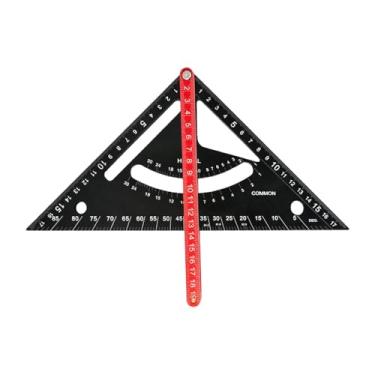 Imagem de Fenteer Esquadro de carpinteiro, esquadro de combinação, régua triangular multifuncional portátil, ferramentas para marcenaria, projetos de remodelação e