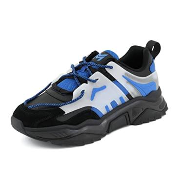 Imagem de Mazino Tênis masculino grosso Arctic Fashion – Tênis casual esportivo masculino, Azul royal/preto, 38