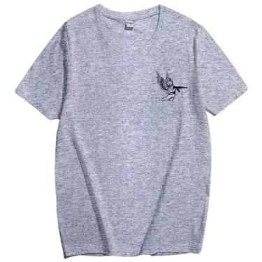 Imagem de Camiseta Streetwear Masculina Anjo Com AK47 Unissex Em Algodão-Masculino