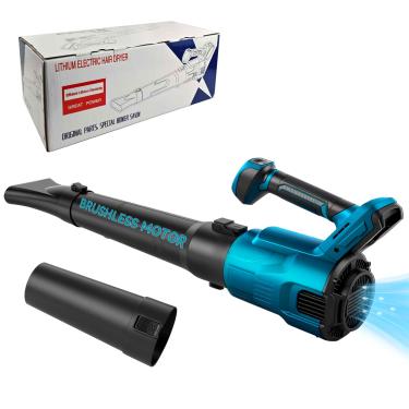 Imagem de Soprador de folhas sem fio compatível com bateria Dewalt 20v, motor sem escova, velocidade do vento de 130 mph, volume de ar de 480 cfm, ajuste de 3 velocidades, com bicos duplos para limpeza de