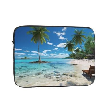 Imagem de Capa protetora para notebook de praia com palmeira de 17 polegadas à prova de choque, resistente à água, bolsa de computador portátil, pasta para laptop para homens e mulheres