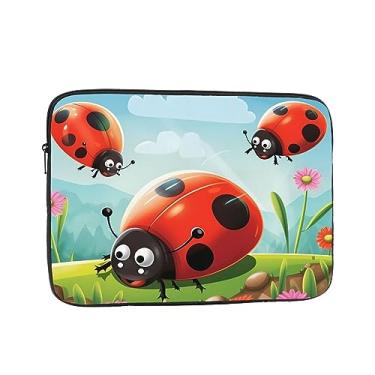 Imagem de Capa para laptop com paisagem de joaninha, bolsa para laptop, capa protetora para notebook de 13 polegadas