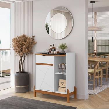 Imagem de Aparador Bar Bari Branco/Cedro - Casa D Móveis