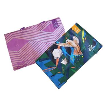 Imagem de 2 Mini Sacolas de Ráfia 33x20x11cm Estampas Aleatórias B4U