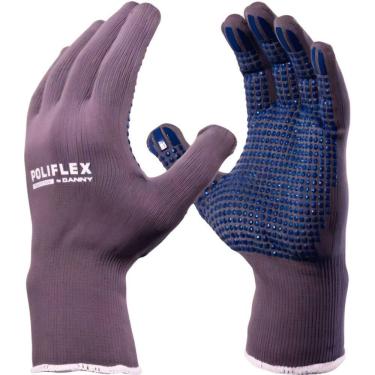 Imagem de Luva Proteção Poliflex Pigmentada Cinza antiderrapante Danny CA 14997
