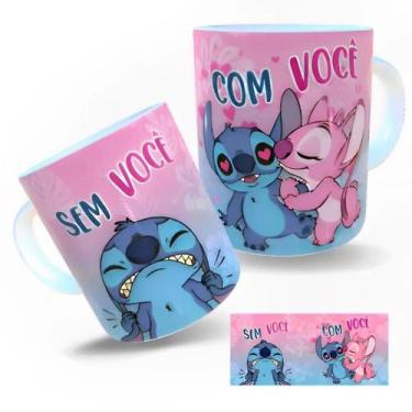 Imagem de Caneca Personalizada Stitch Eu Com Você Eu Sem Você 325ml Porcelana - 