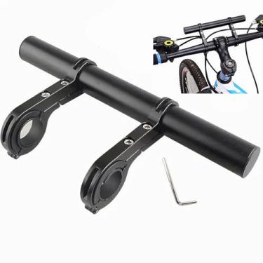 Imagem de Extensor de guidão de bicicleta, extensor de guidão de bicicleta com suporte de grampo de montagem duplo, para suportes de bicicleta, barras extensoras, faróis, lâmpada de luz, acessórios de bicicleta